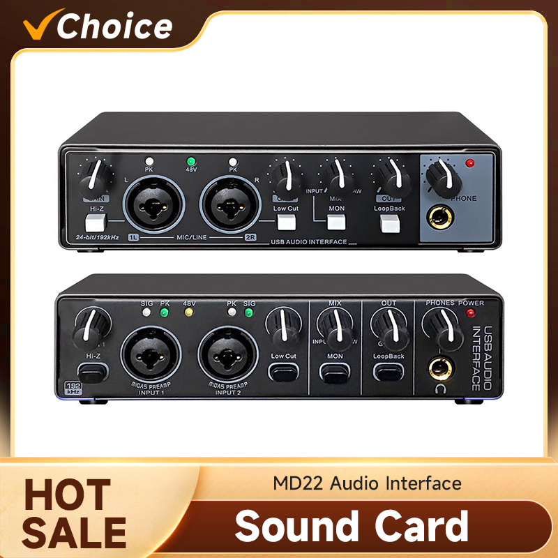 Studio Audio Interface With 48V Phantom - 48V Fantom Güç ve Stüdyo Şarkı