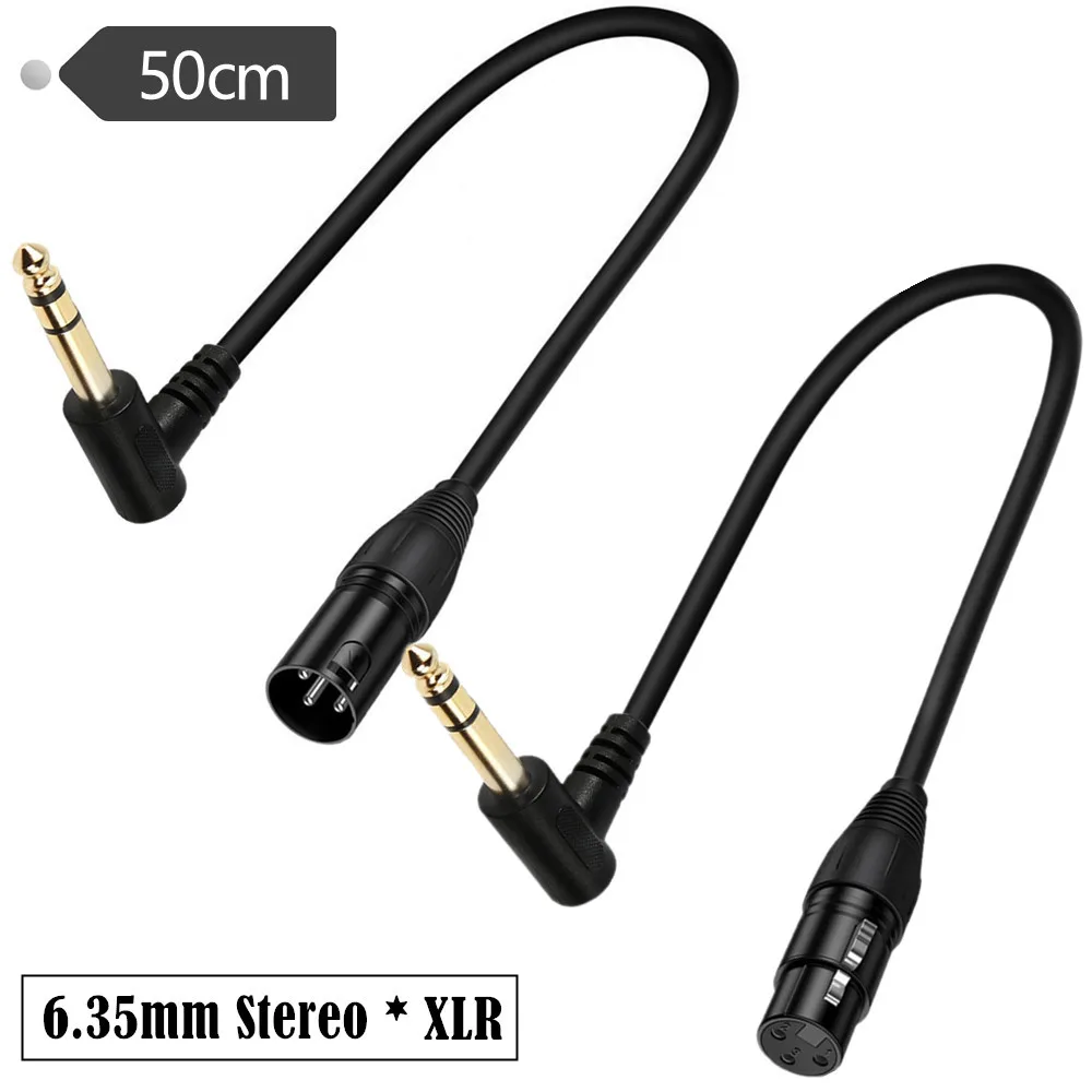 Xlr To 6.35Mm Balanced Audio Cable Patch - 50cm 90 Derece 6.35mm 1/4 İnç