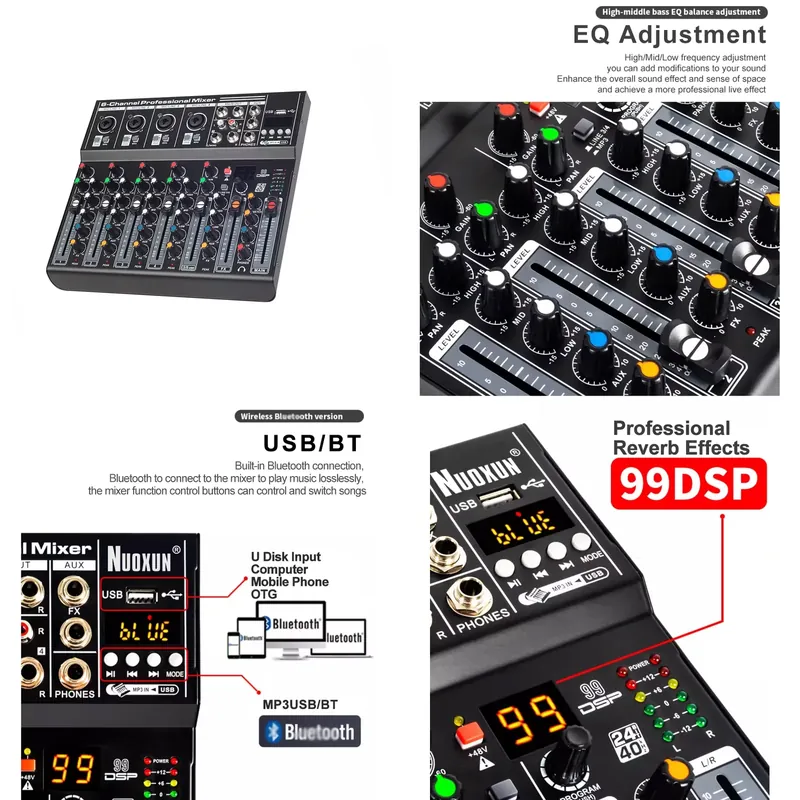 Studio Audio Interface With 48V Phantom - Ses Mikseri Ses Kartı Konsol Masa