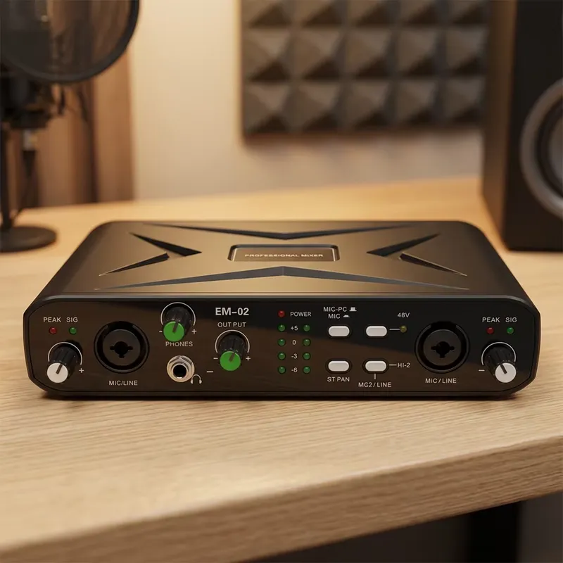Studio Audio Interface With 48V Phantom - Rayco USB Ses Kartı Mikrofon Ön