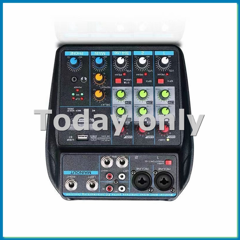 Audio Mixer 4 Channel Usb Bluetooth Pc - Profesyonel 4 Kanallı USB Ses Mikseri