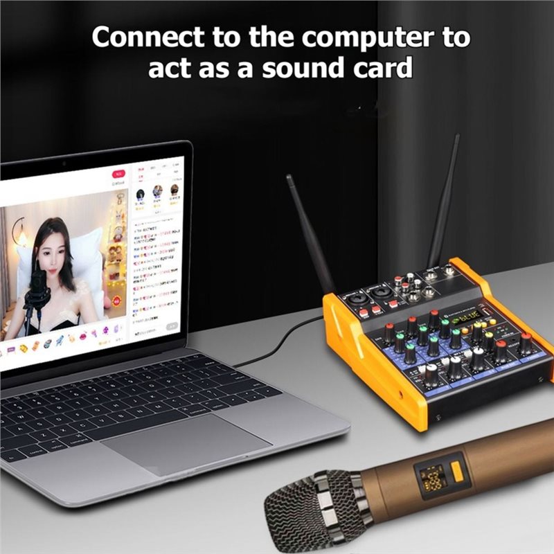 Audio Mixer 4 Channel Usb Bluetooth Pc - Güvenilir Bluetooth USB Ses Arabirimi 4