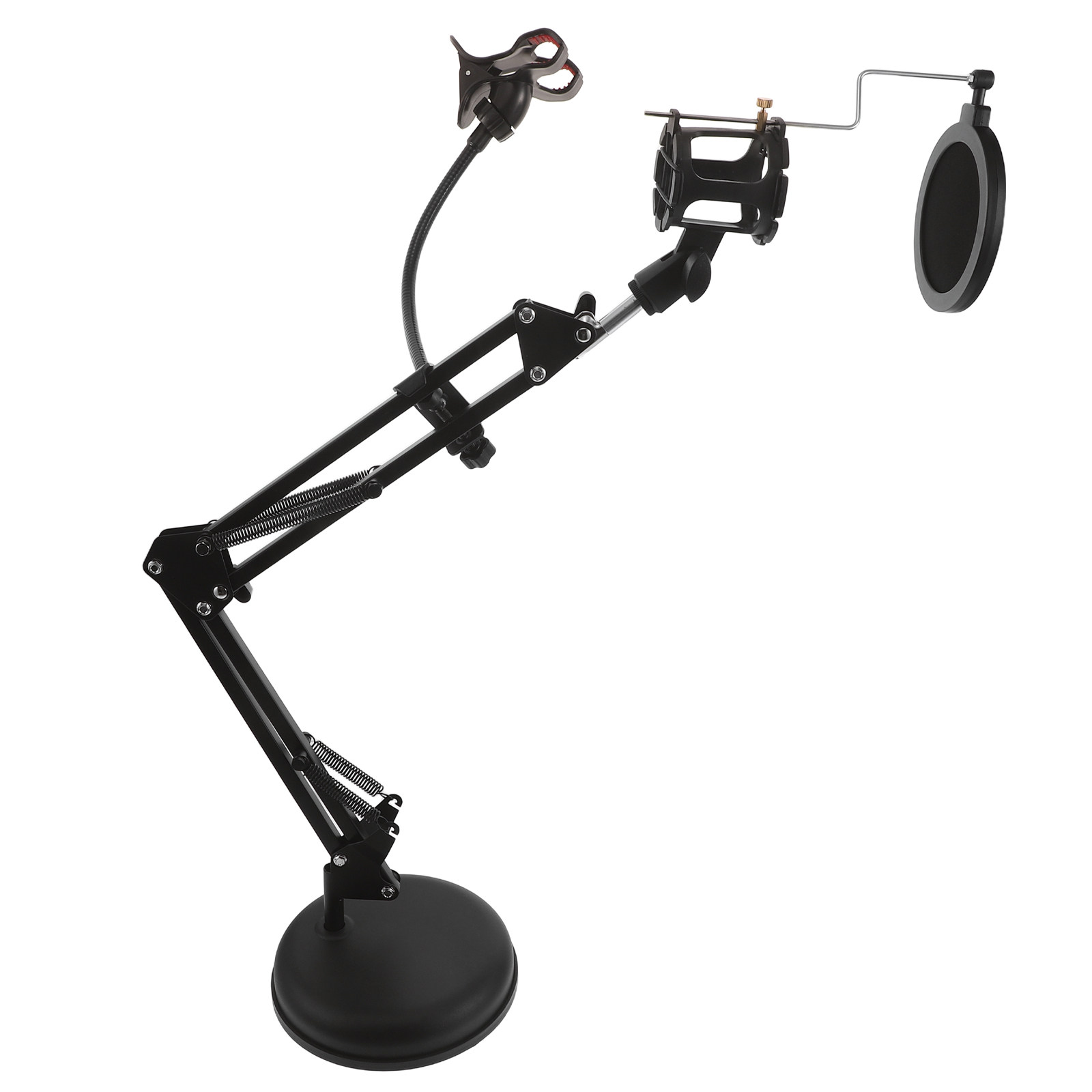 Recording Studio Broadcast Boom Arm - Çift Kollu, Ayarlanabilir Mikrofon Standı, Masaüstü
