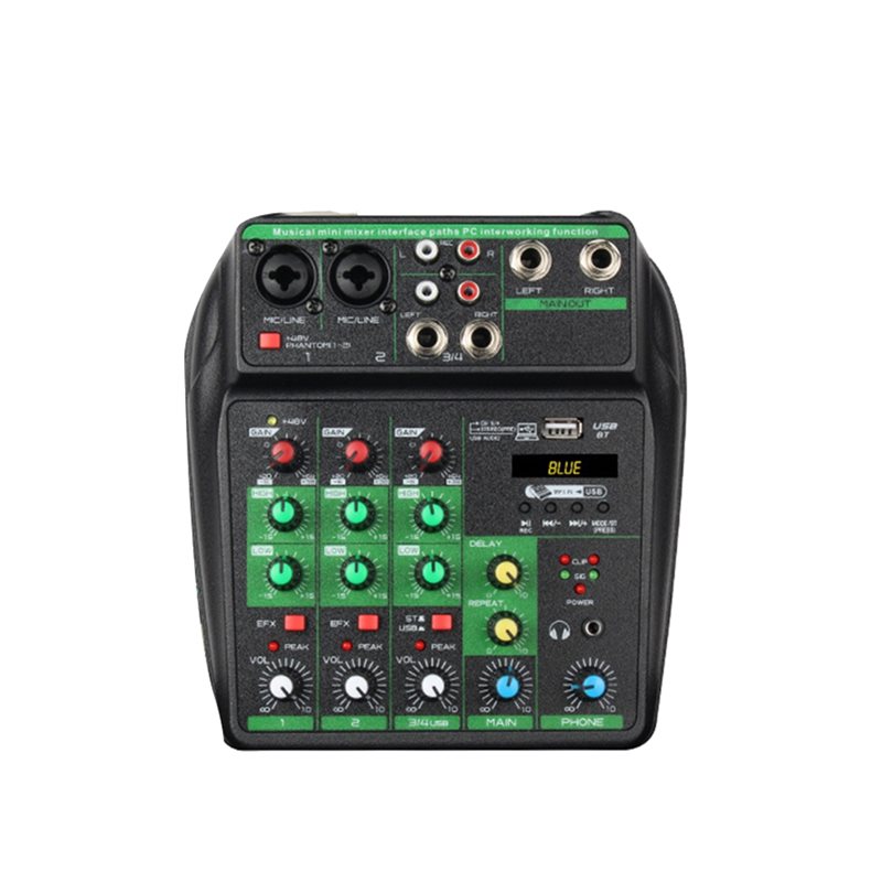 Audio Mixer 4 Channel Usb Bluetooth Pc - LXYB18B Profesyonel Ses Mikseri, 4 Kanallı