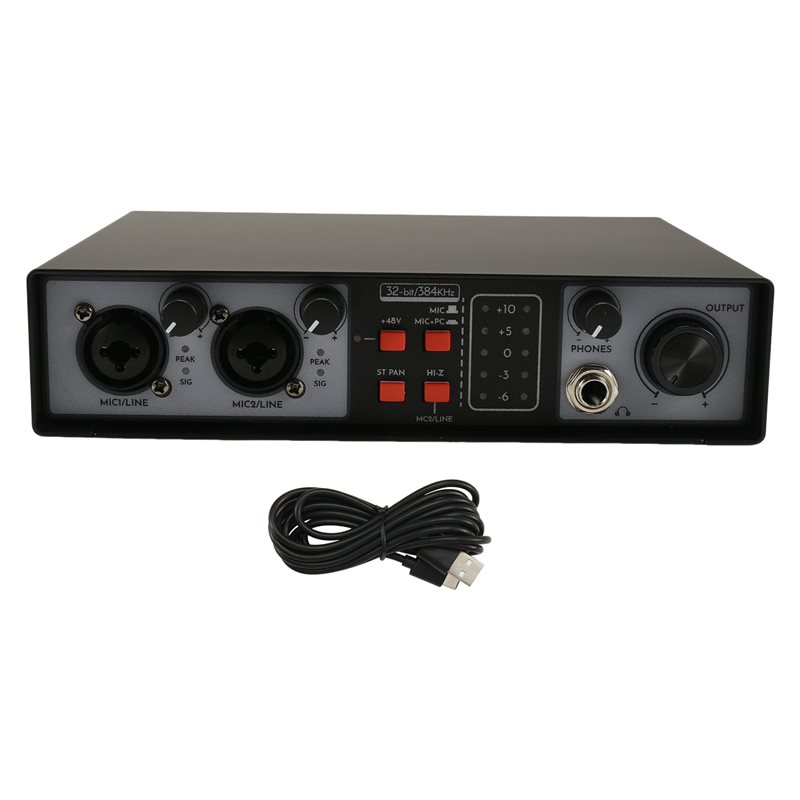 Studio Audio Interface With 48V Phantom - SQPP-2, 2 Giriş/2 Çıkışlı USB Ses
