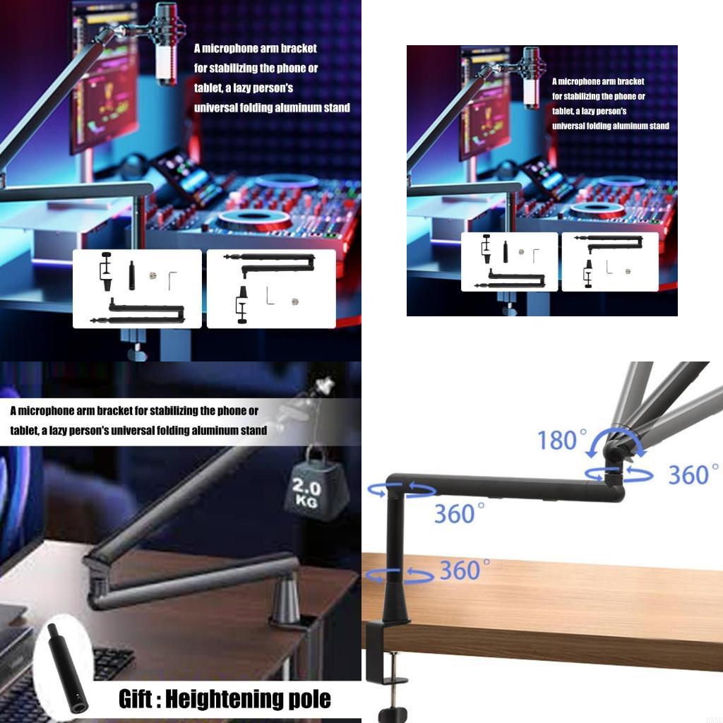Recording Studio Broadcast Boom Arm - Ayarlanabilir Metal Mikrofon Bom Bom Kolu