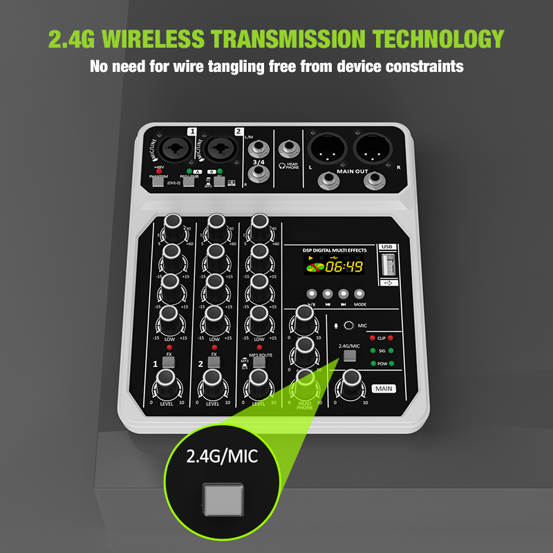 Kablosuz Mikrofon Kiti Bluetoo - Audio Mixer 4 Channel Usb Bluetooth Pc incelemesi ve fiyatı