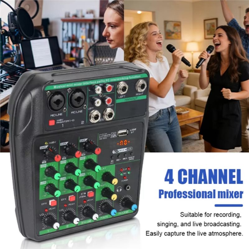 B92B – Profesyonel Ses Mikseri - Audio Mixer 4 Channel Usb Bluetooth Pc incelemesi ve fiyatı