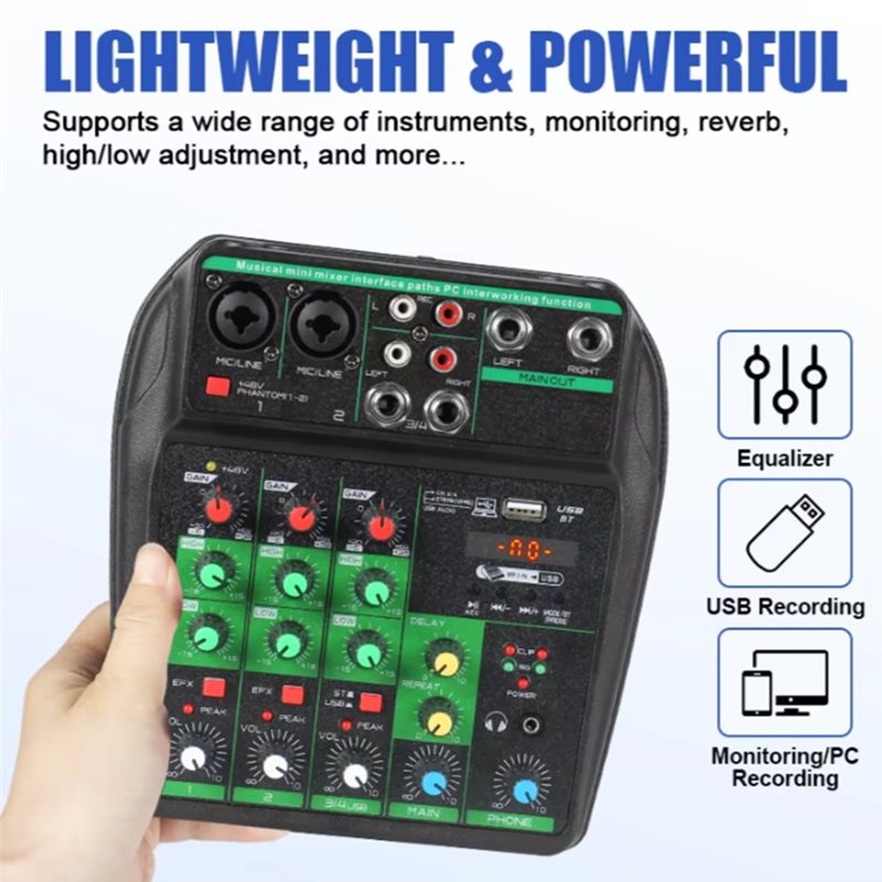 Profesyonel Ses Mikseri, 4 Kan - Audio Mixer 4 Channel Usb Bluetooth Pc incelemesi ve fiyatı
