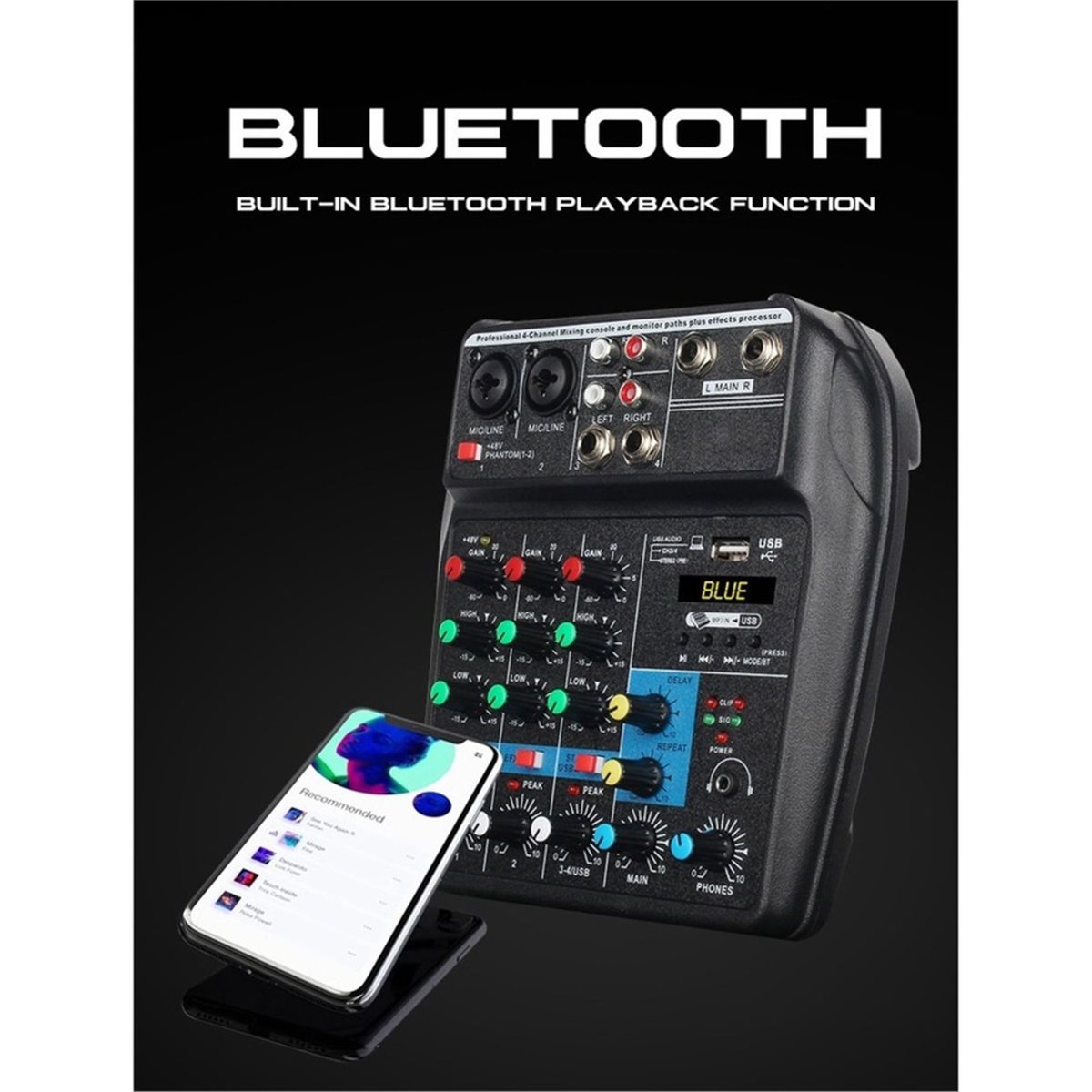 4 Kanallı USB Mikser, Reverb E - Studio Audio Interface With 48V Phantom incelemesi ve fiyatı