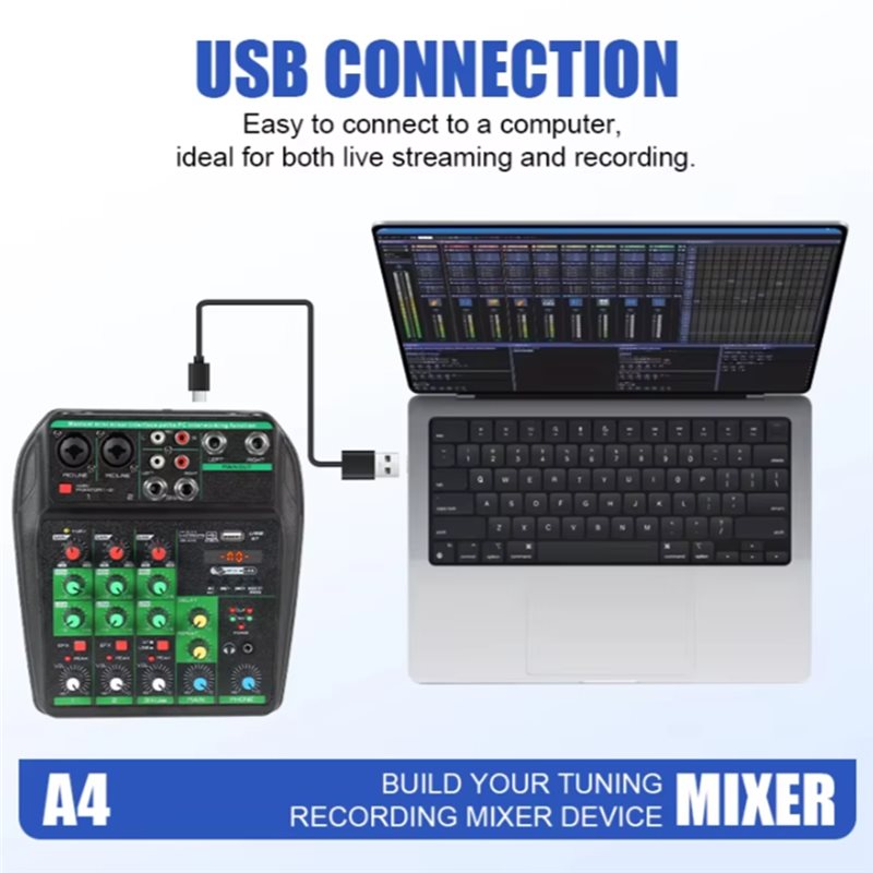 ABUO – Profesyonel Ses Mikseri - Audio Mixer 4 Channel Usb Bluetooth Pc incelemesi ve fiyatı