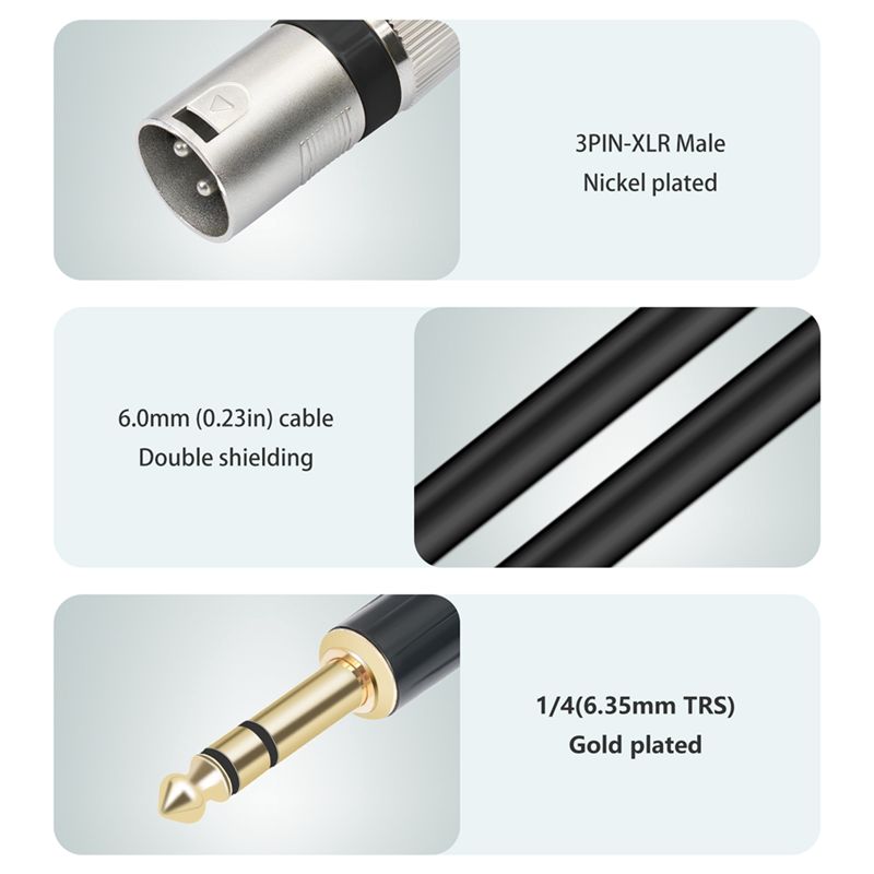 AS95 1/4 İnç - XLR Erkek Mikro - Xlr To 6.35Mm Balanced Audio Cable Patch incelemesi ve fiyatı