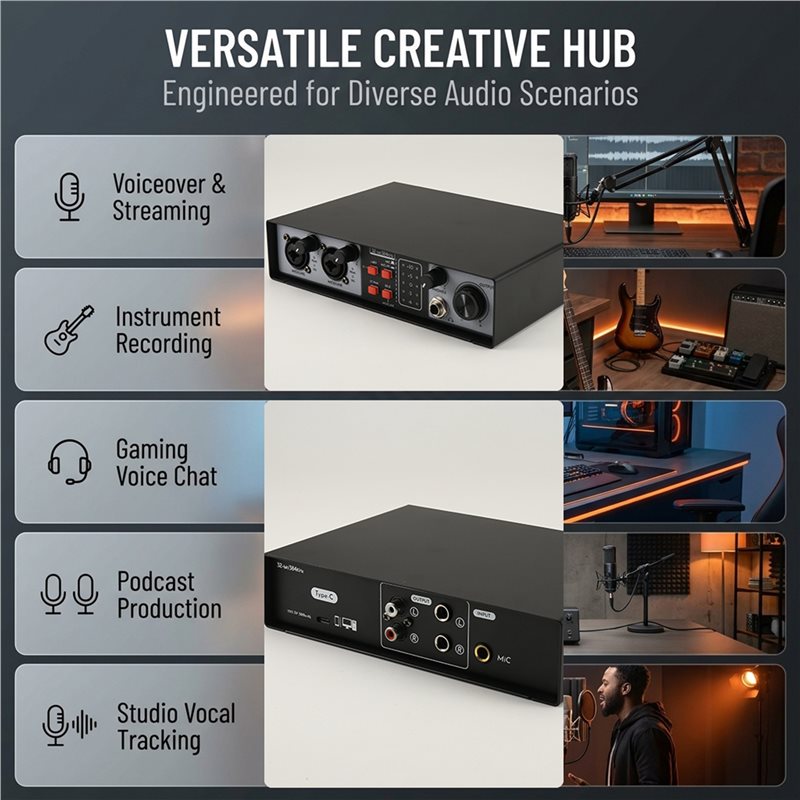 SQPP-2, 2 Giriş/2 Çıkışlı USB  - Studio Audio Interface With 48V Phantom incelemesi ve fiyatı