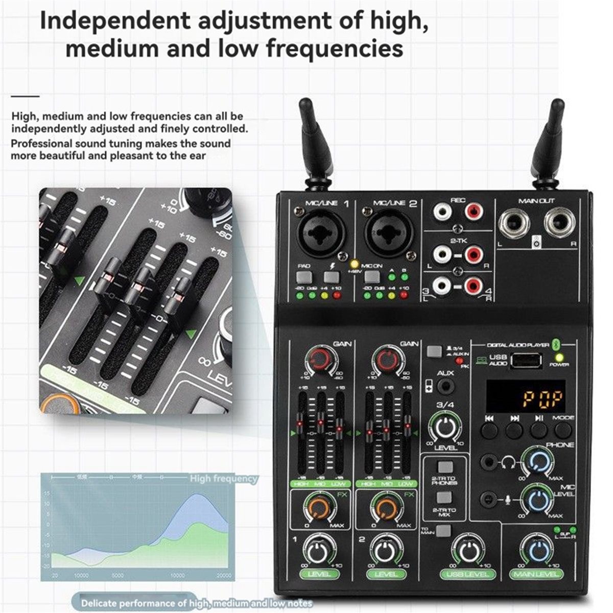 Zamanında - 4 Kanallı Ses Miks - Audio Mixer 4 Channel Usb Bluetooth Pc incelemesi ve fiyatı