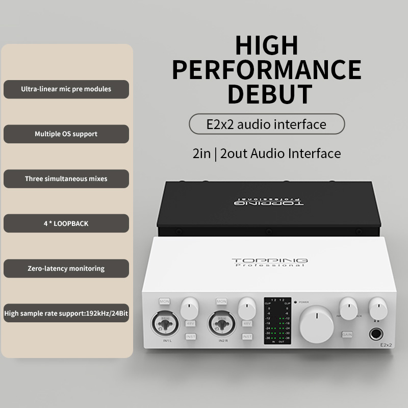 TOPPING E2x2 Profesyonel Ses K - Usb Audio Interface 2 In 2 Out 24Bit incelemesi ve fiyatı